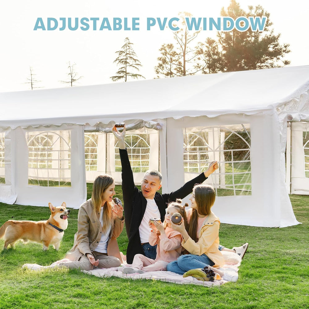 EROMMY 20x50FT White Party Tent, Heavy Duty Outdoor Event Canopy with Removab...