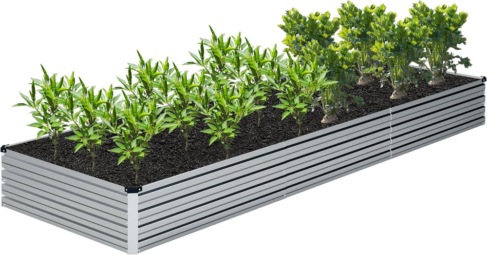 DIIYIV 2PCS 12x4x1FT Galvanized Raised Garden Bed Kit,Vegetable Boxes-Rectang...