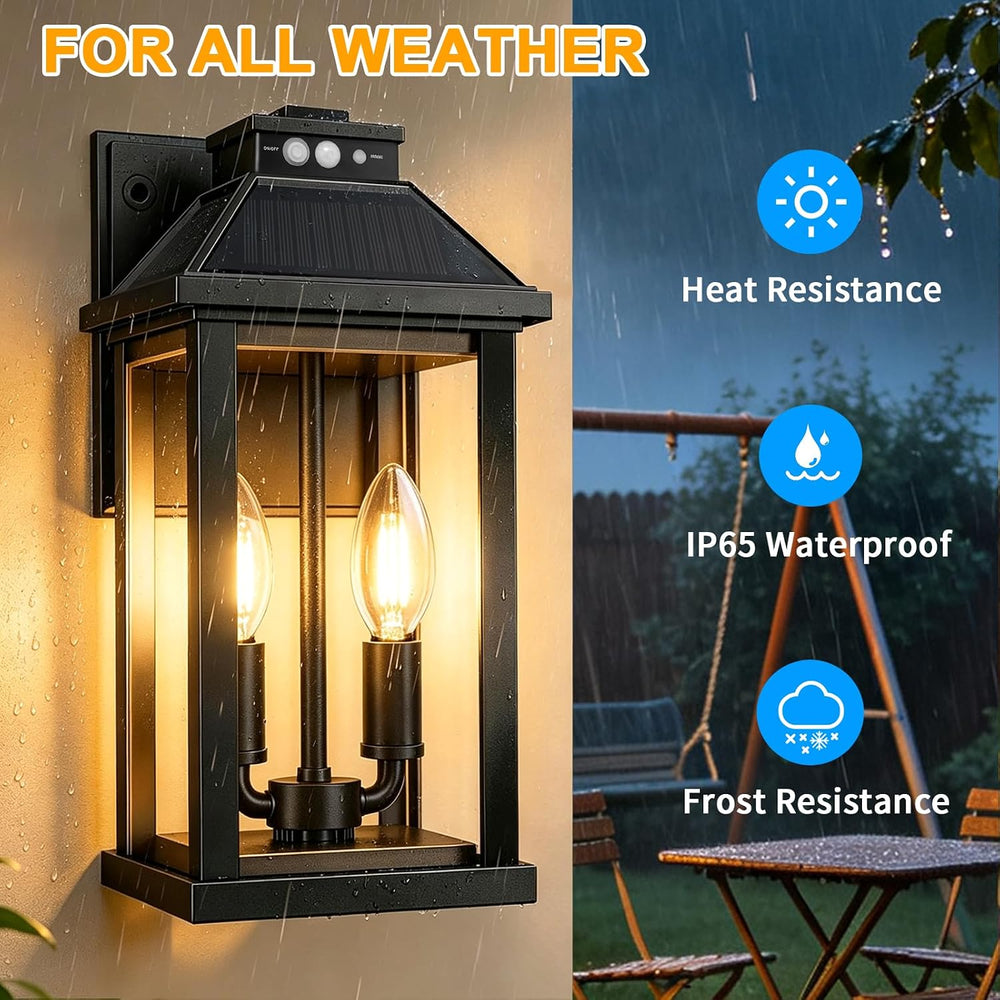 Solar Wall Lights Outdoor with 3 Lighting Modes & Motion Sensor, Outdoor ...