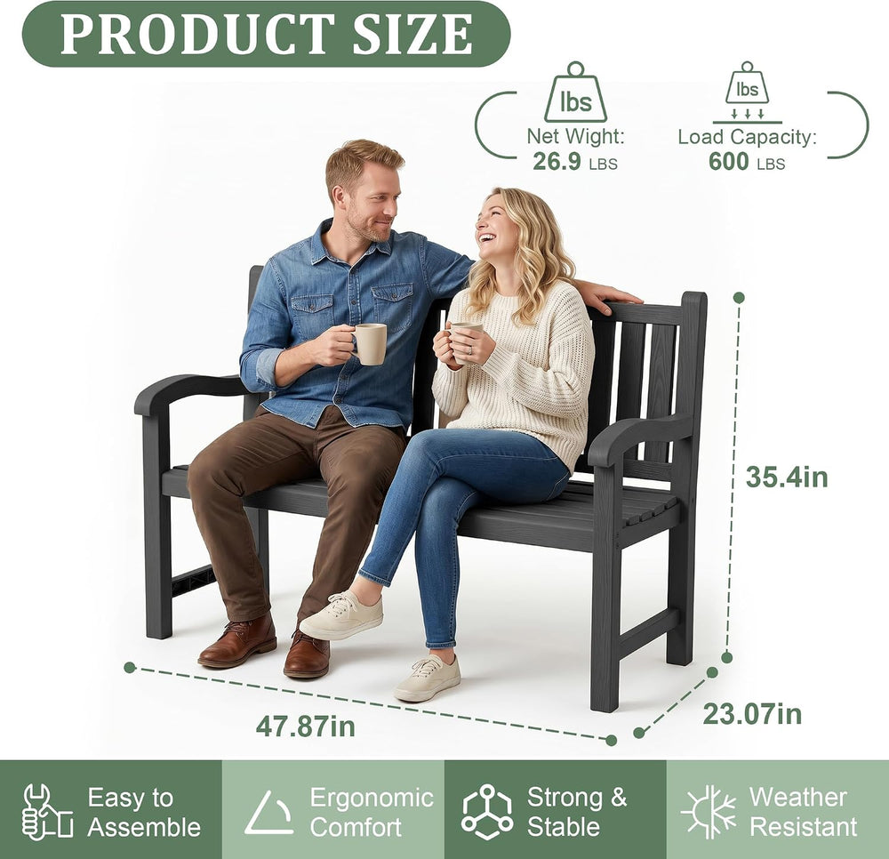 Outdoor Bench, 2-Person Outdoor Benches Weatherproof