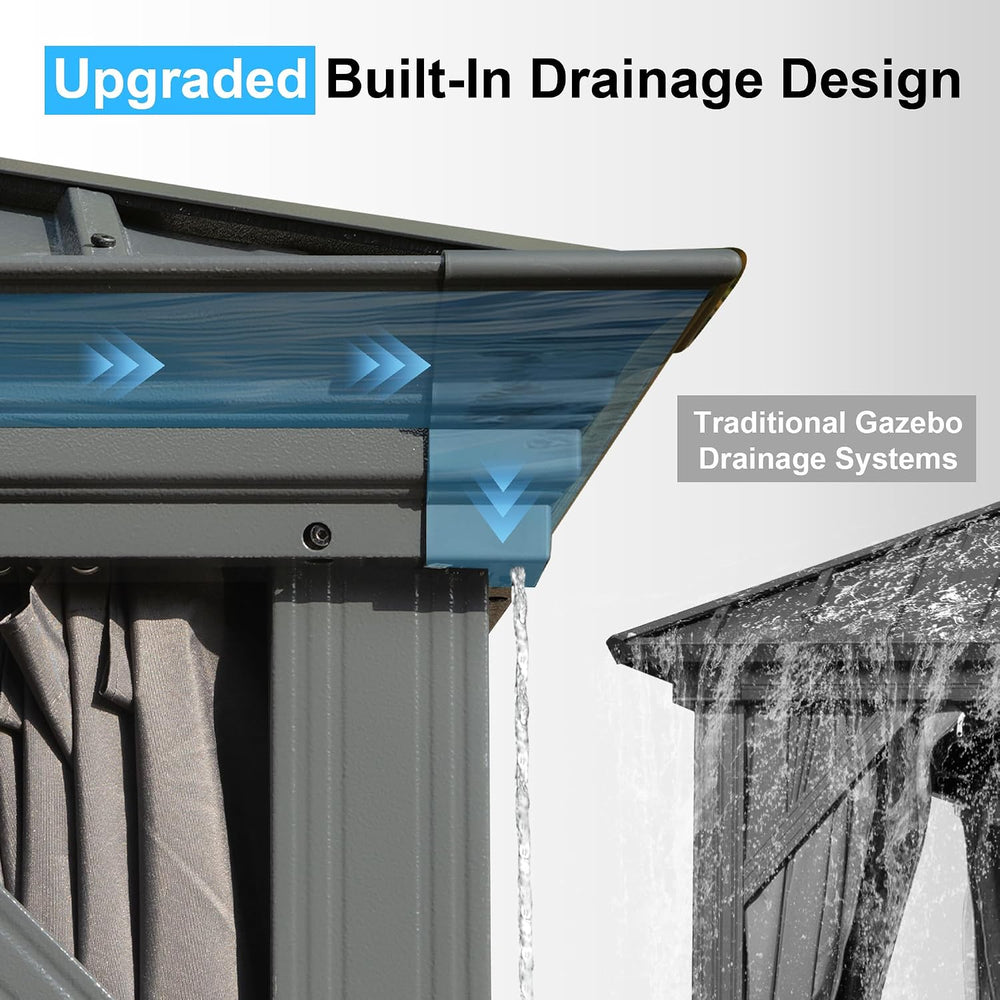 Domi 14’ x 24’ Outdoor Hardtop Gazebo, Upgraded Metal Gazebo with Galvanized ...