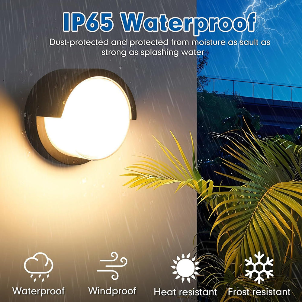 Aiwewin Round Outdoor Sconce Lights, Low Profile Outdoor Porch Lighting, Mode...