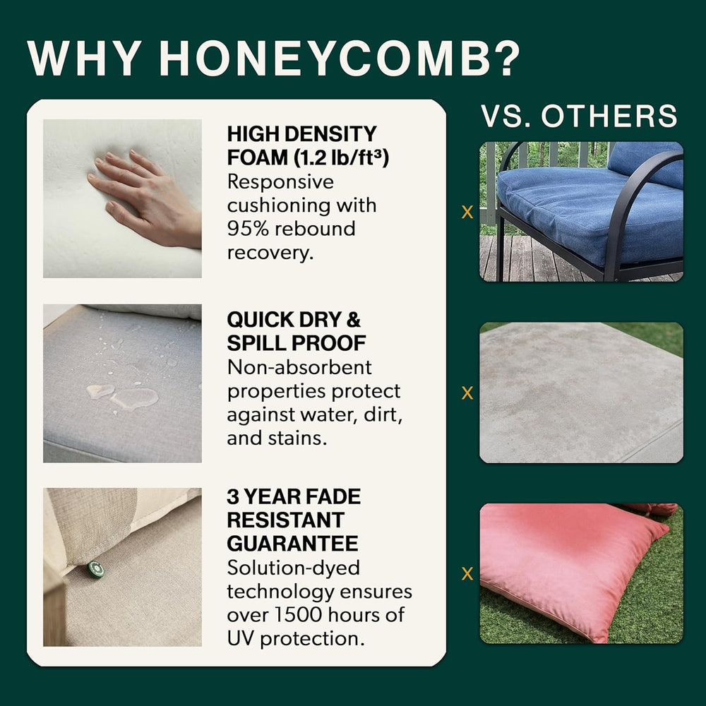 Honeycomb Outdoor Heritage Chaise Cushion for Patio Furniture, 21.5 x 70
