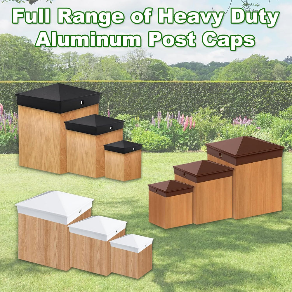 6x6 Heavy Duty Aluminum Post Caps Cover, Actual 5.5" x 5.5" Wood Post