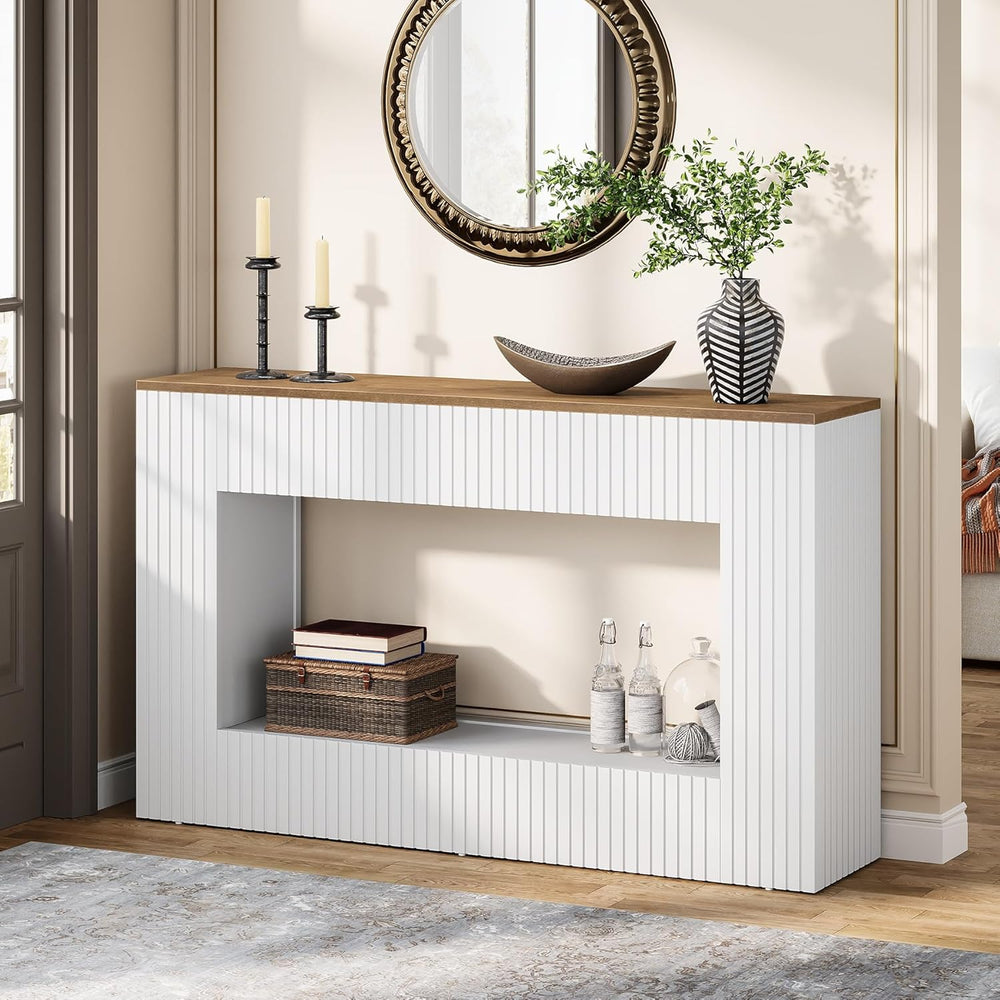 Tribesigns Modern Console Table, 55-Inch Wood Entryway Table with Storage, Na...