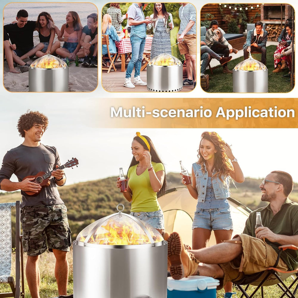 Fire Pit Spark Screen for Solo-Stove Bonfire 19.5", Stainless Steel Bonf...