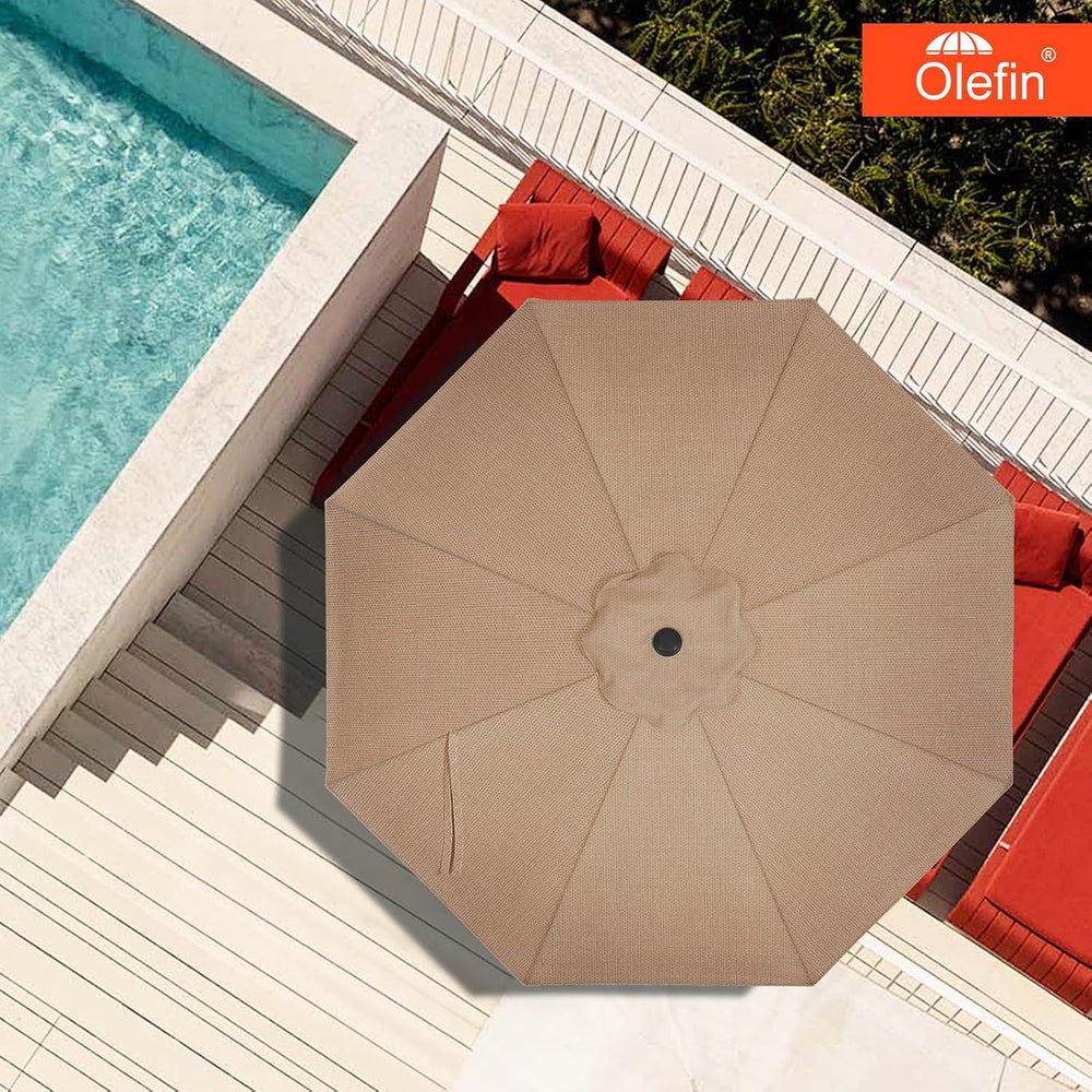 MASTERCANOPY 5-Year-Non-Fading Olefin 9FT Patio Umbrella Replacement Canopy-O...