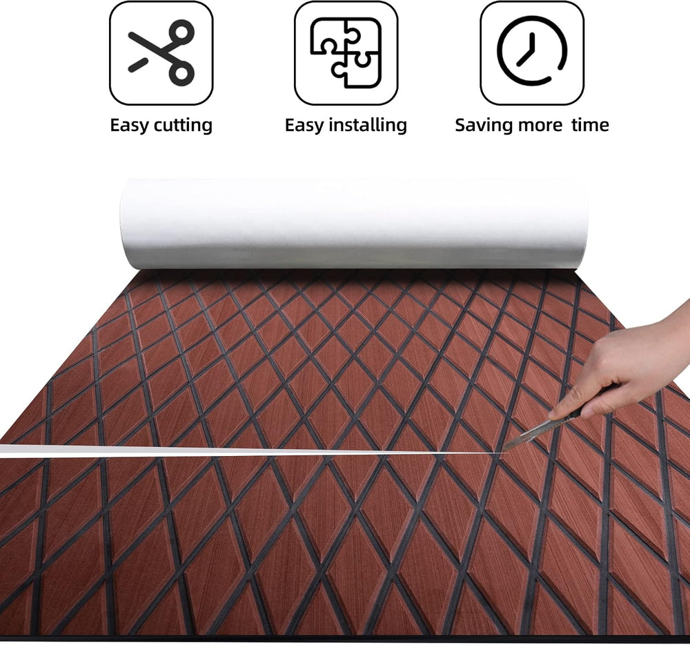 FOCEAN Boat Flooring EVA Foam Boat Decking Diamond Pattern Marine Mat Sheet