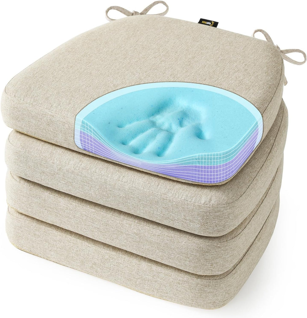 SUNROX Cooling Gel Memory Foam Chair Cushions, 2.6" Thick U-Shaped Dual-...