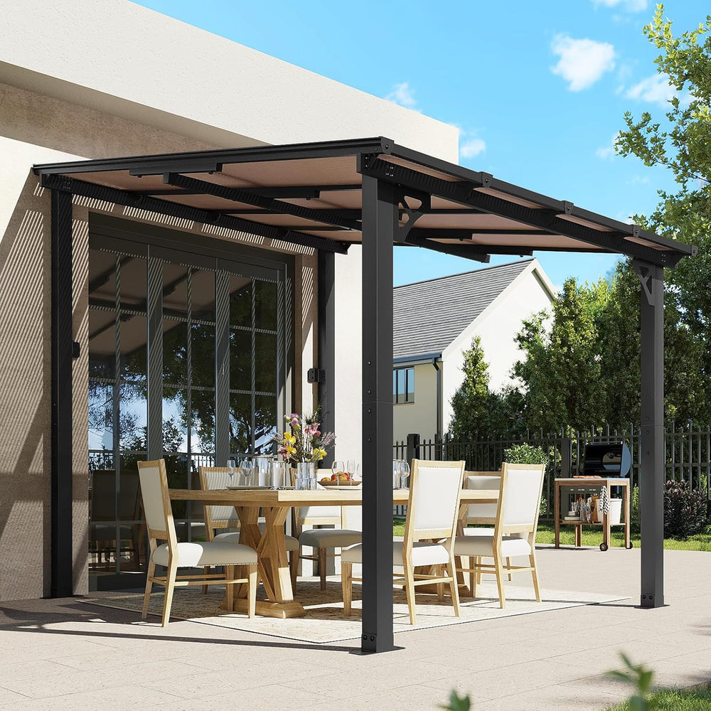 Aoxun 8’x10’ Gazebo for Patio, Gazebo Pergola with Sloped Roof, Black