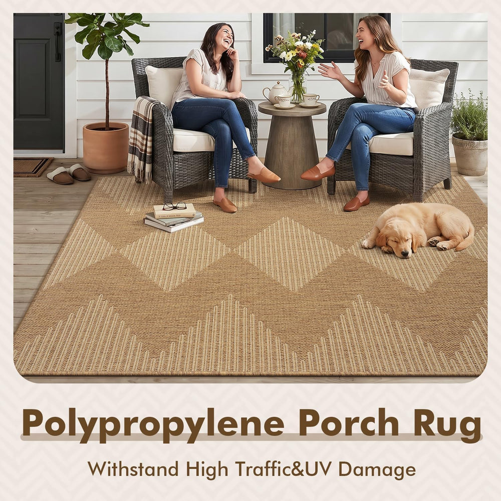 MontVoo-Outdoor Rug Carpet Patio Rug 4x6 ft Polypropylene Indoor Outdoor Rugs...