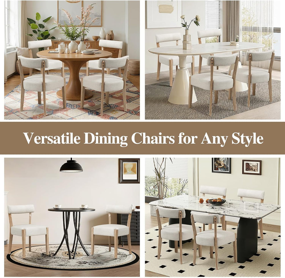 ZJhome Modern Dining Chairs Set of 2 – Mid-Century Modern Faux Leather Uphols...