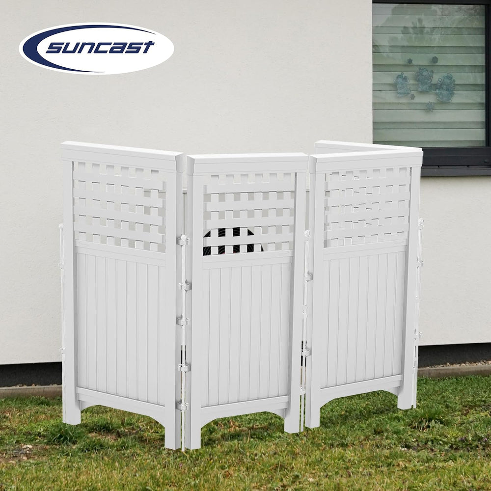 Suncast 4-Panel Outdoor Screen Enclosure - Freestanding Wicker Resin Reversib...