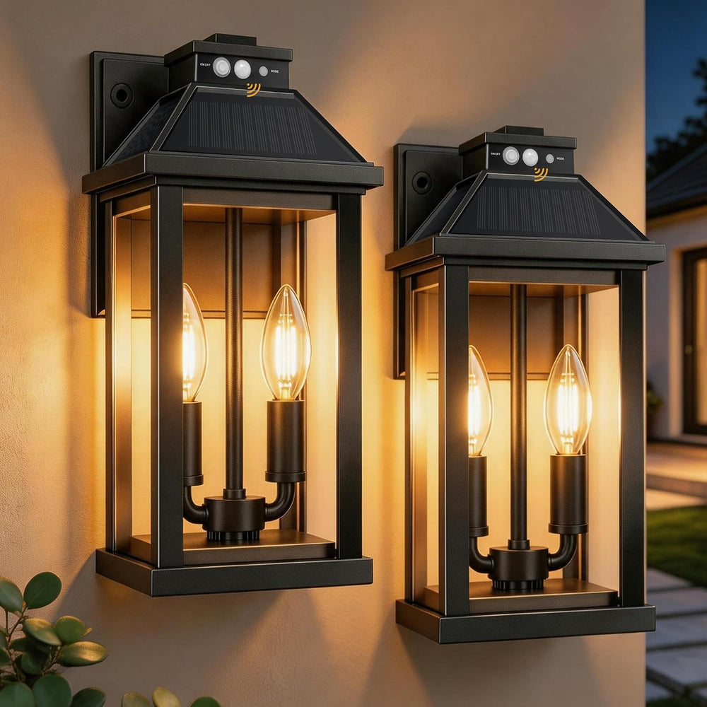 Solar Wall Lights Outdoor with 3 Lighting Modes & Motion Sensor, Outdoor ...