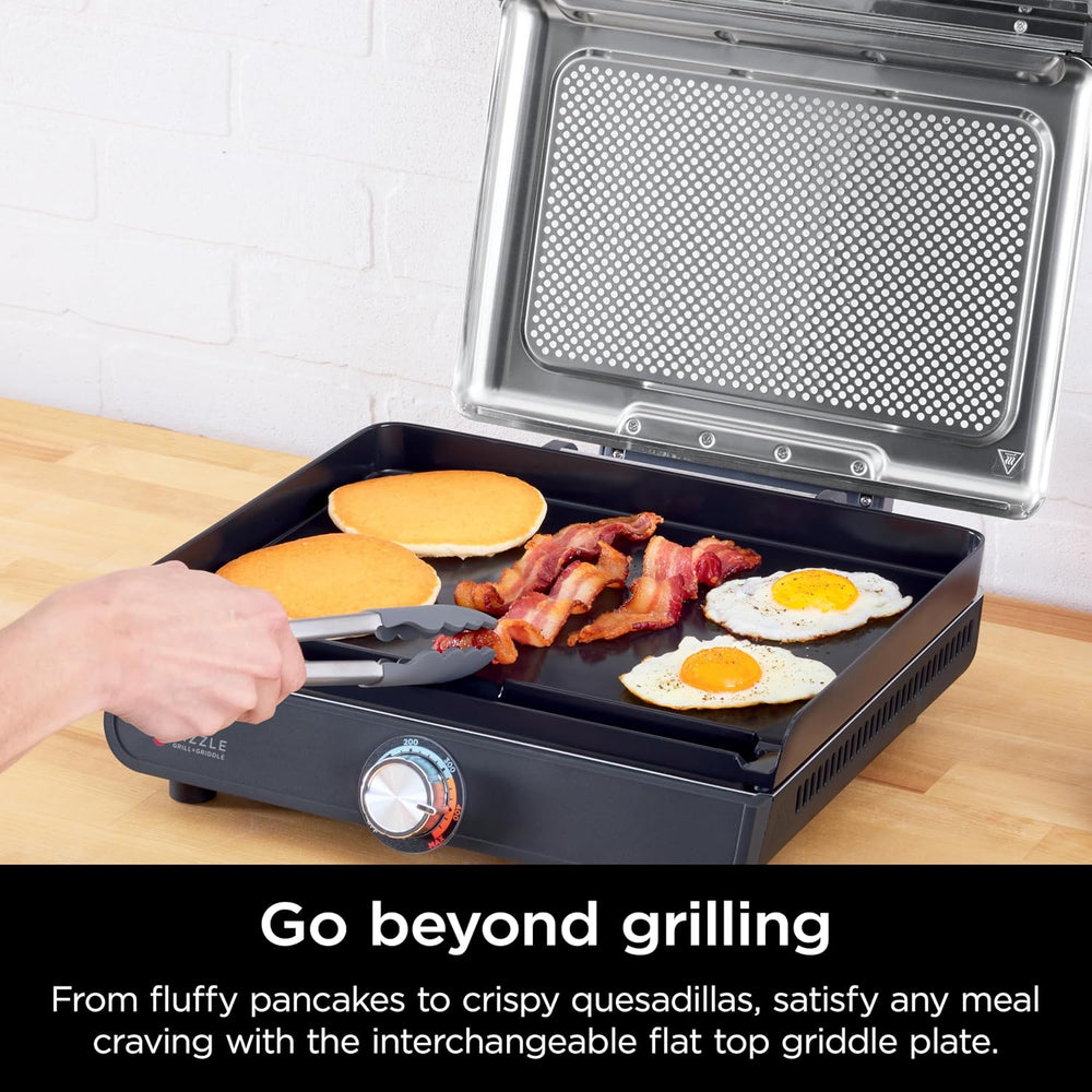 Ninja® Sizzle™ Indoor Grill & Griddle, 14'', 500°F, Grey/Silver, ...