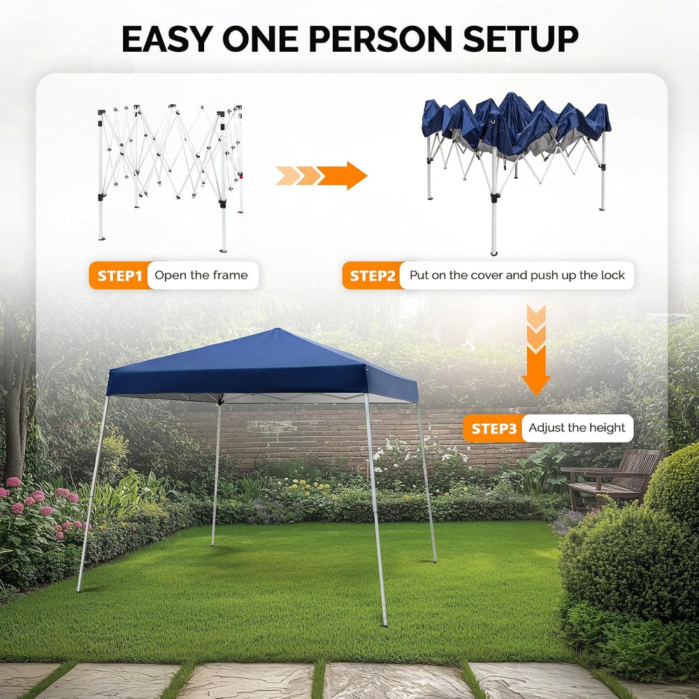 VINGLI 8x8 ft Pop Up Canopy Tent, Outdoor Foldable Portable Canopy for Campin...