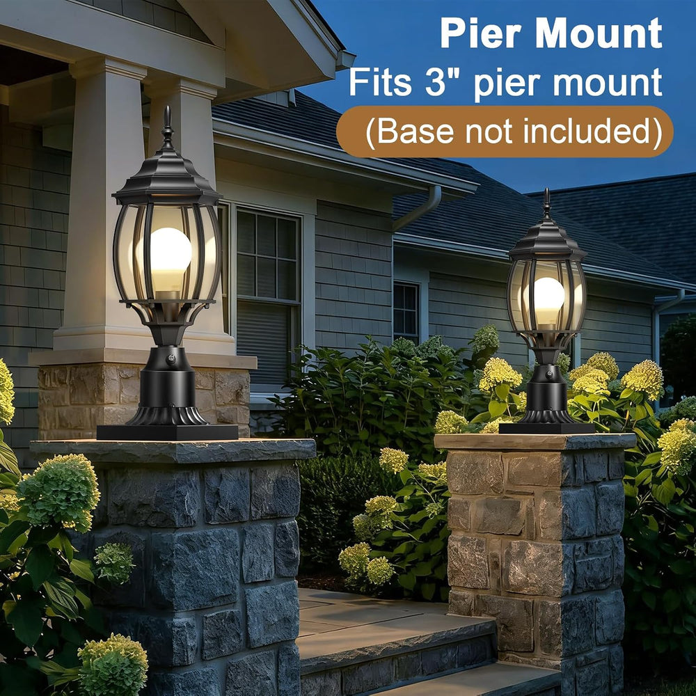 Redluck Large Dusk to Dawn Outdoor Post Light, Lamp Post Light Fixture
