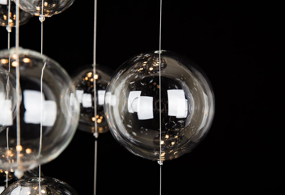 Saint Mossi Modern Glass Bubble Chandelier Lighting, Raindrop Flush Mount Cei...