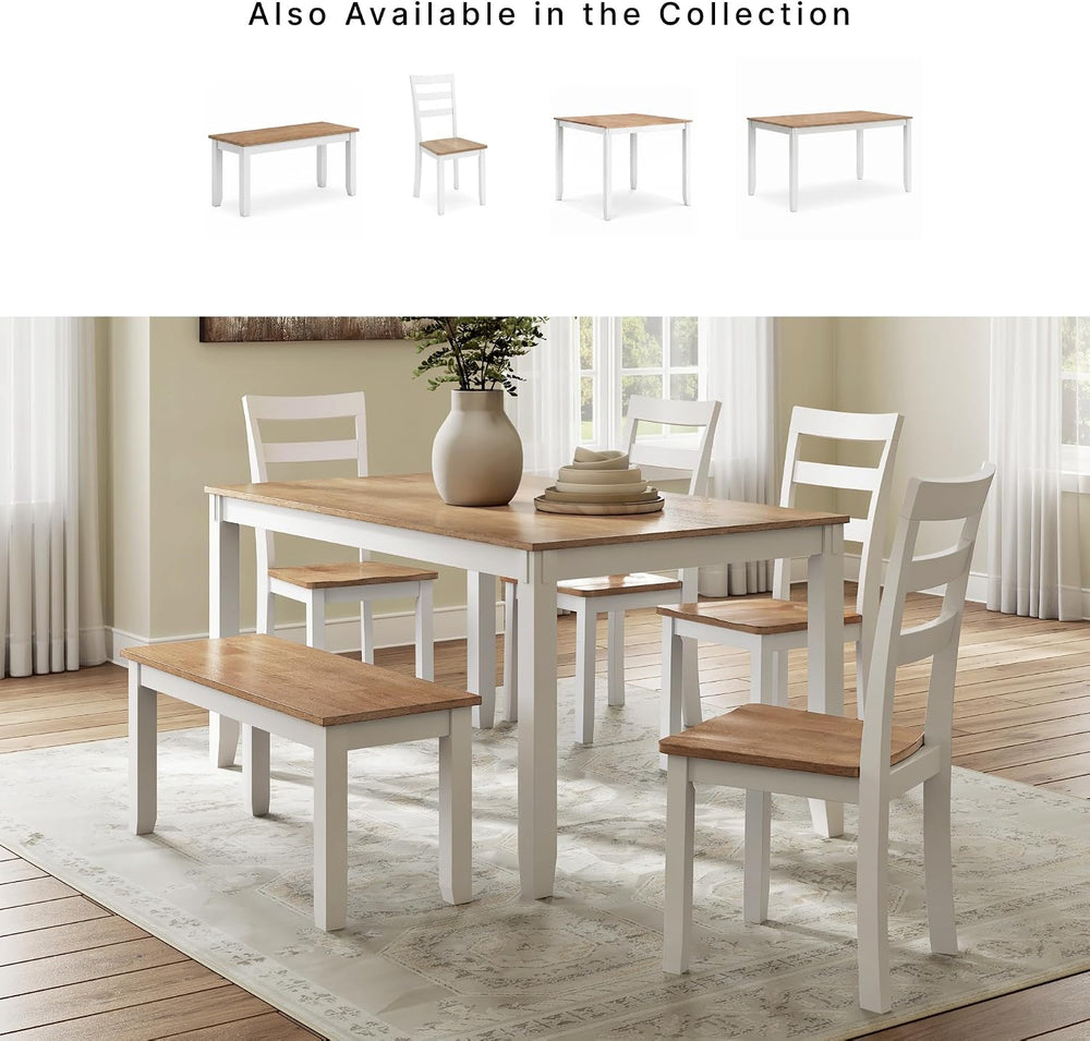 Signature Design by Ashley 6-Piece Dining Table Set with Bench and Chairs