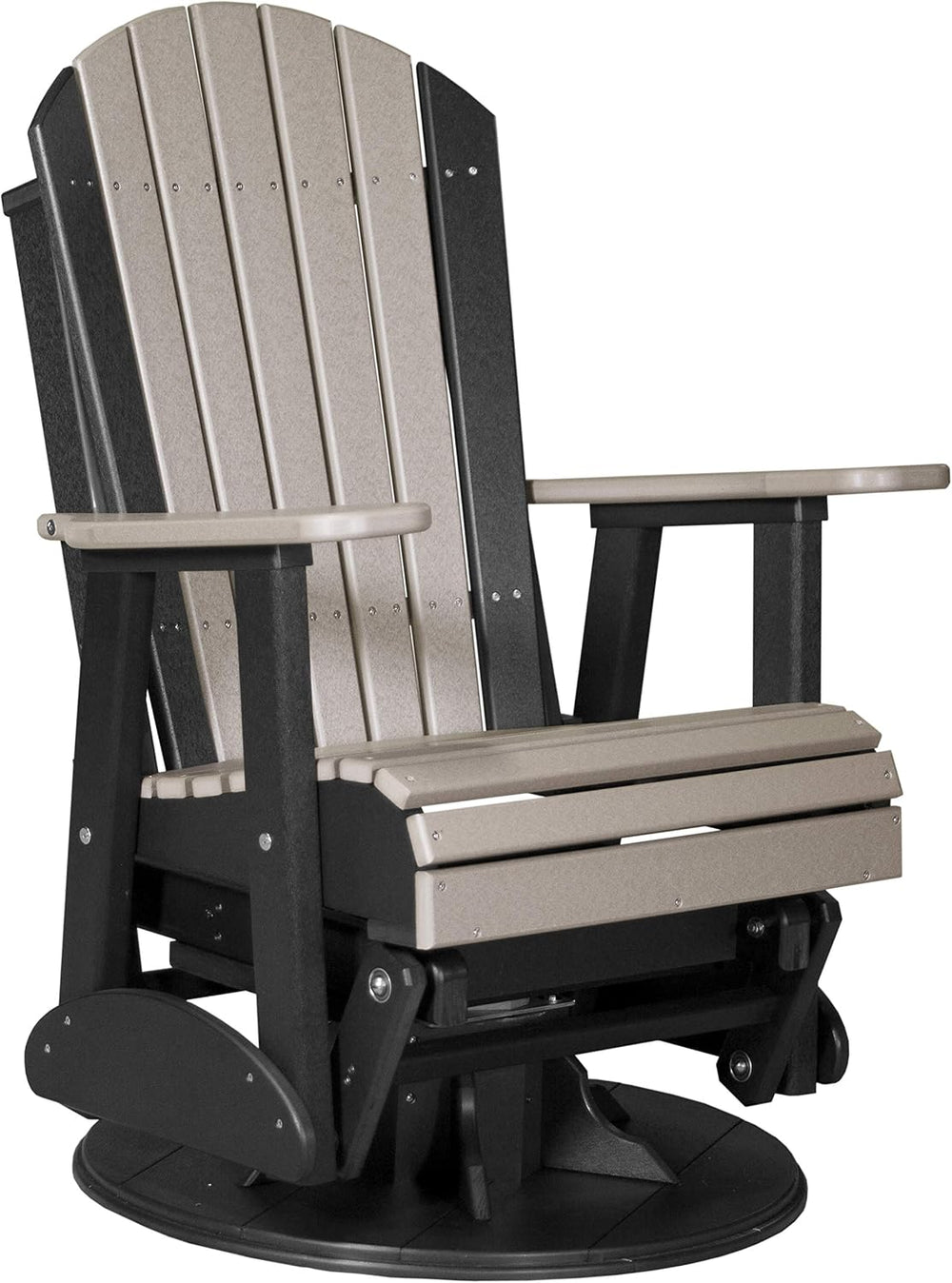 LuxCraft 2' Adirondack Outdoor Swivel Glider Chair, Patio Glider Rocker, ...