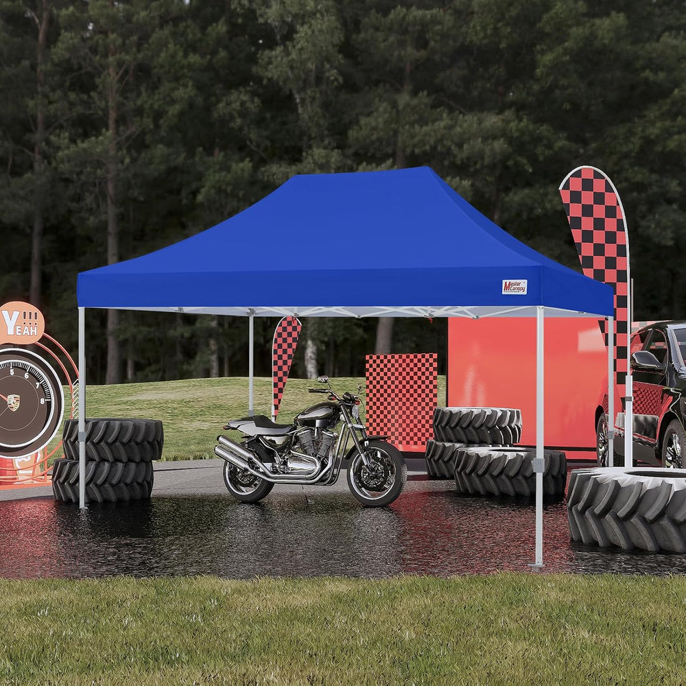 MASTERCANOPY 10x15 Heavy Duty Pop Up Canopy Tent with Roller Bag(Blue)
