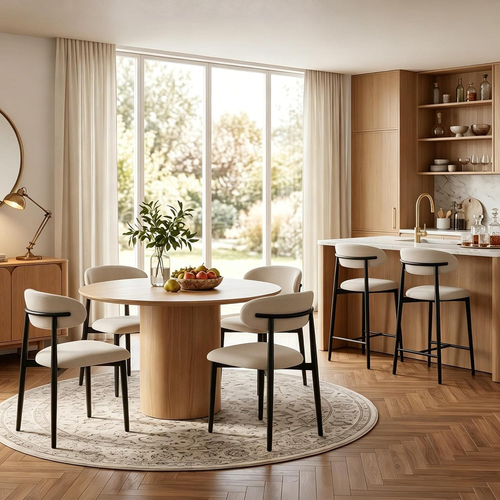 UVV Dining Chairs Set of 8, Metal Kitchen Chairs with Modern Fabric Upholster...