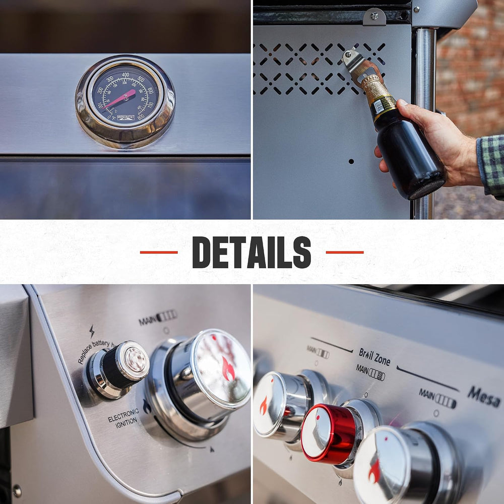 Monument Grills 4+1 Burner Natural Gas Grill with Natural Gas Hose, 50,000 BT...