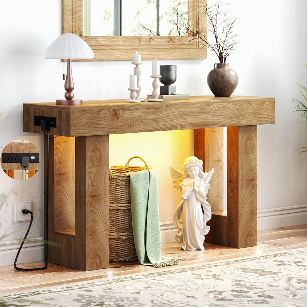 Unikito 47" Entryway Table with Sensor Light & AC Outlets with USB-C...