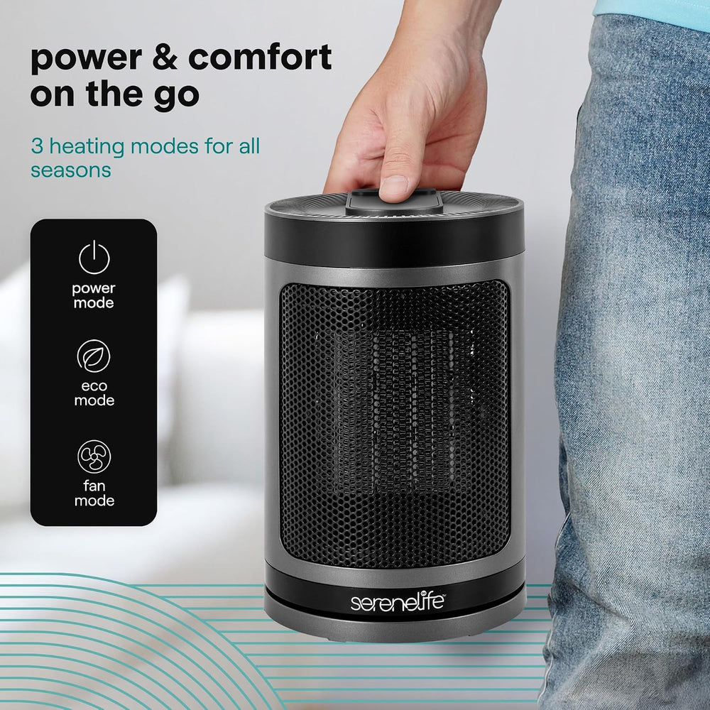 SereneLife Smart Space Heater – 1500W Indoor Electric Heater with Thermostat,...