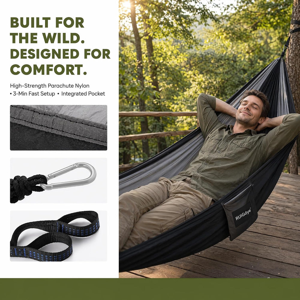 Camping Hammock with Mosquito Net, 650 lbs Portable Hammock with Tree Straps,...