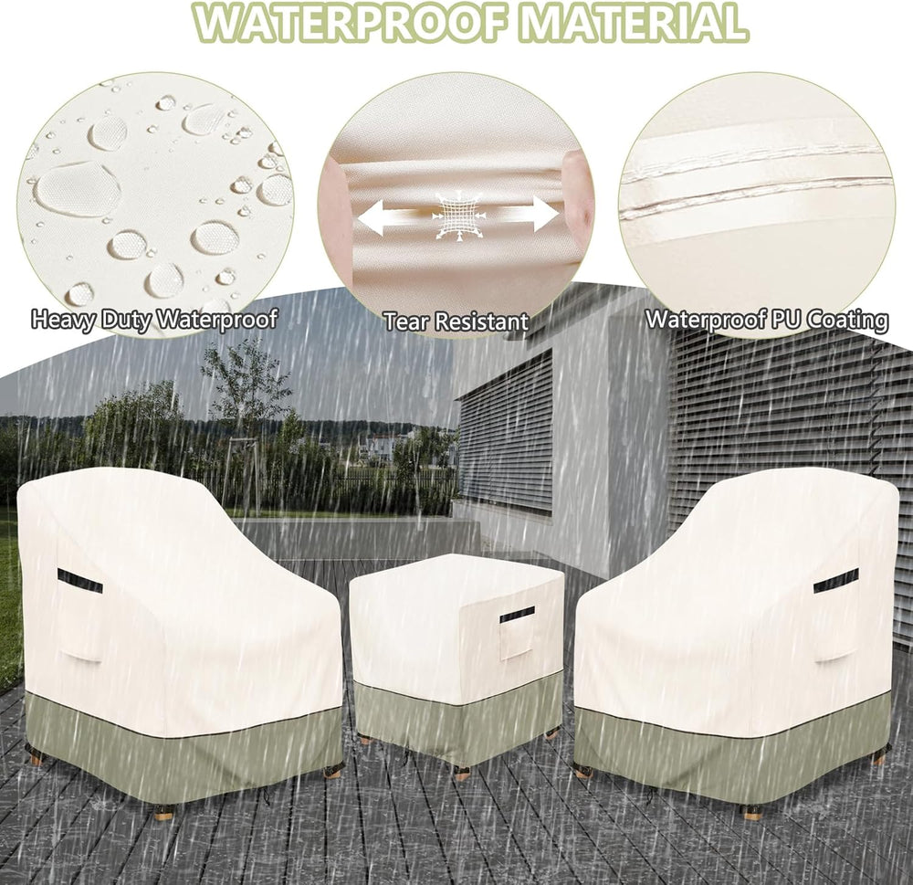 3-Piece Patio Furniture Covers Waterproof for Outdoor Bistro Set with Table &...