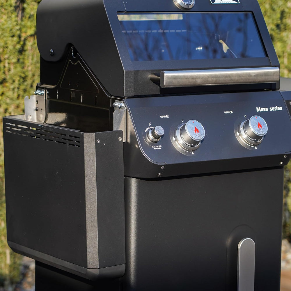 Monument Grills 2-Burner Stainless Steel Liquid Propane Gas Grill, Two Foldab...
