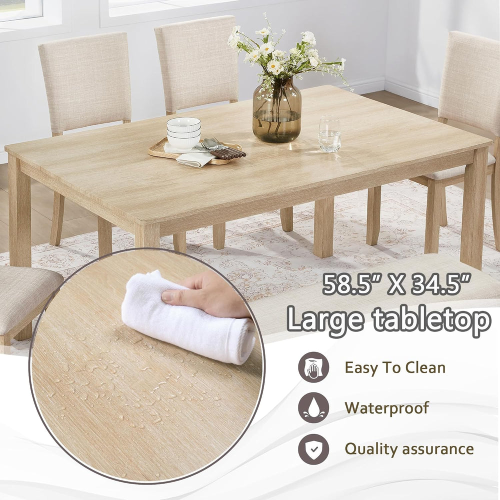 Harper & Bright Designs 6-Piece Dining Set with Bench & 4 Upholstered...