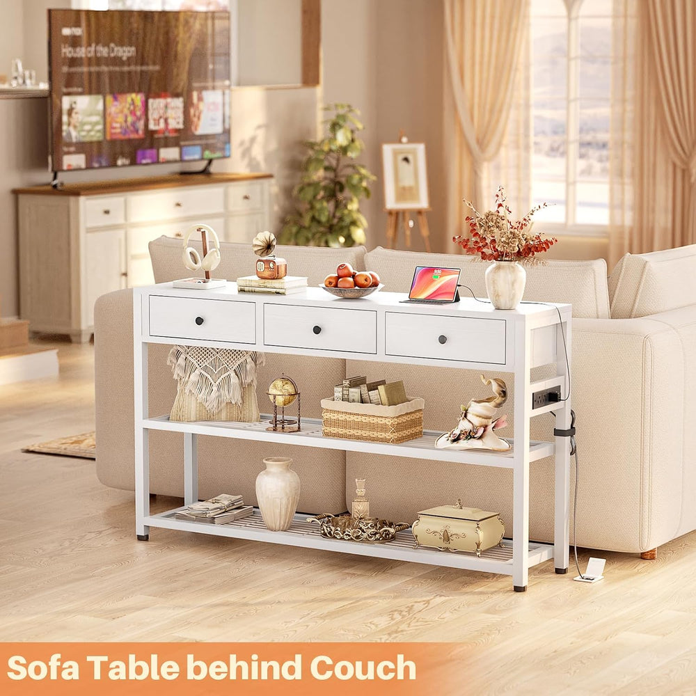 Ecoprsio 47'' Entryway Table with Outlets and USB Ports, Console Tabl...