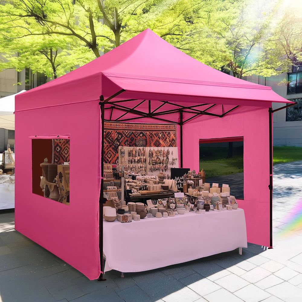 Quictent 10x10 Heavy Duty Pop up Canopy Tent with 3 Removable Sidewalls