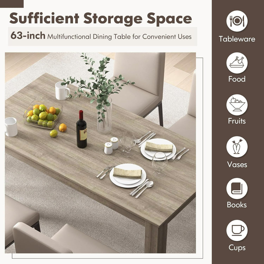 LDAILY Dining Table, Modern Dining Room Table for 4-6 People, Heavy Duty Legs...