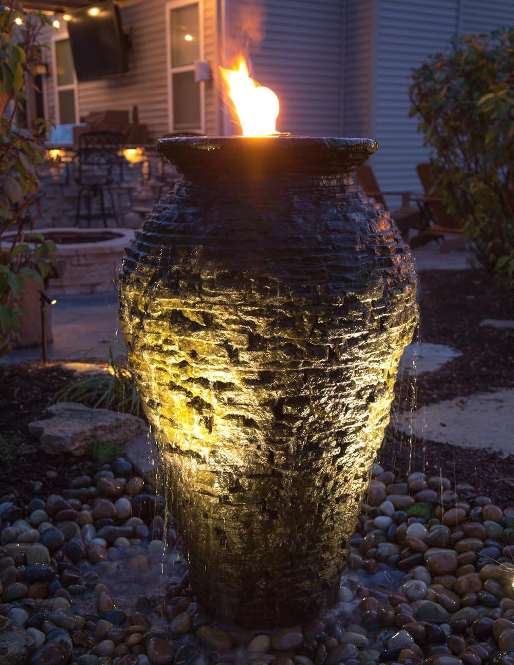 Aquascape 78221 Fire Fountain Stacked Slate Urn Add-On Kit