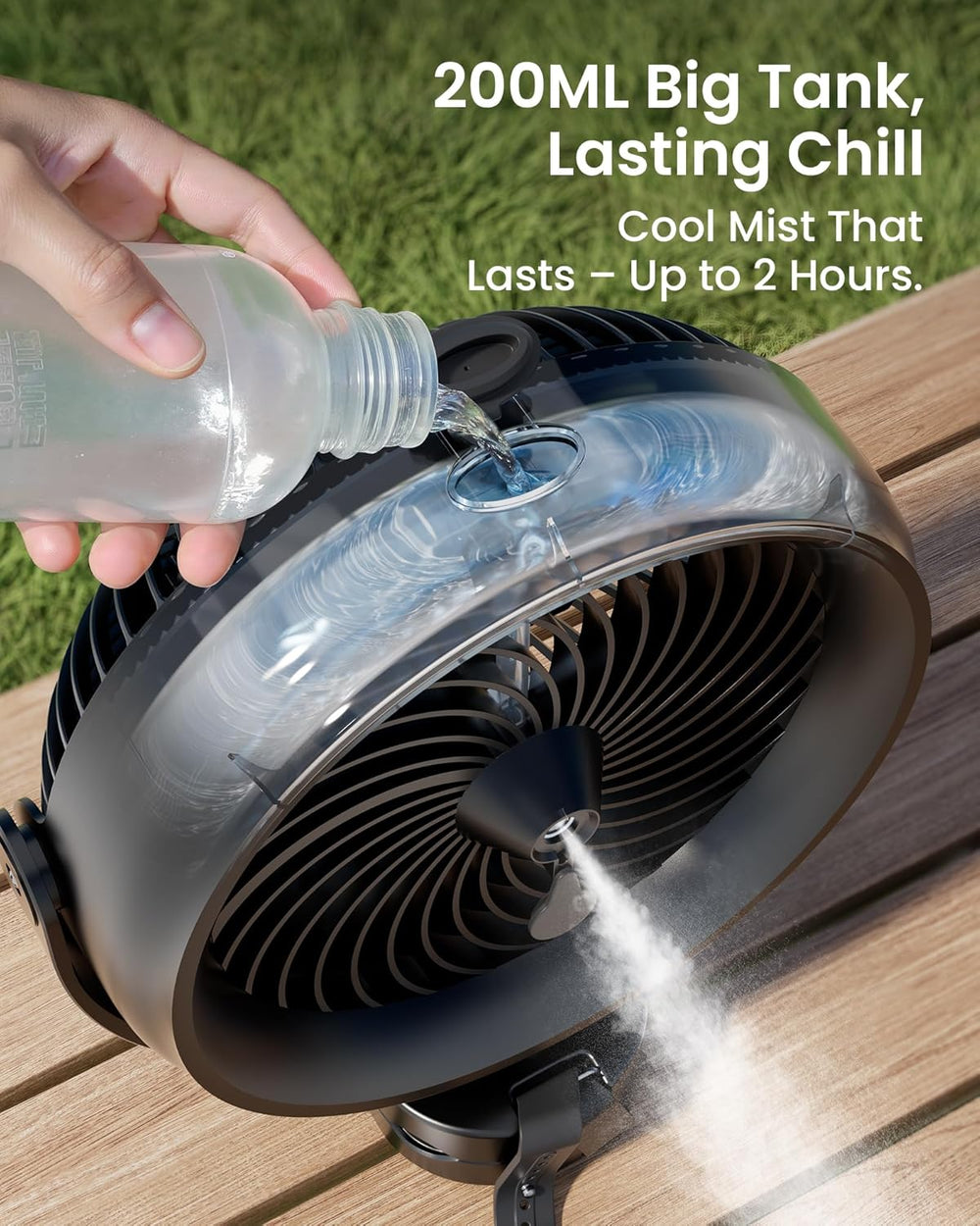 Koonie 8'' 10000mAh Battery Operated Misting Fan with Max. 48 Hrs Run...
