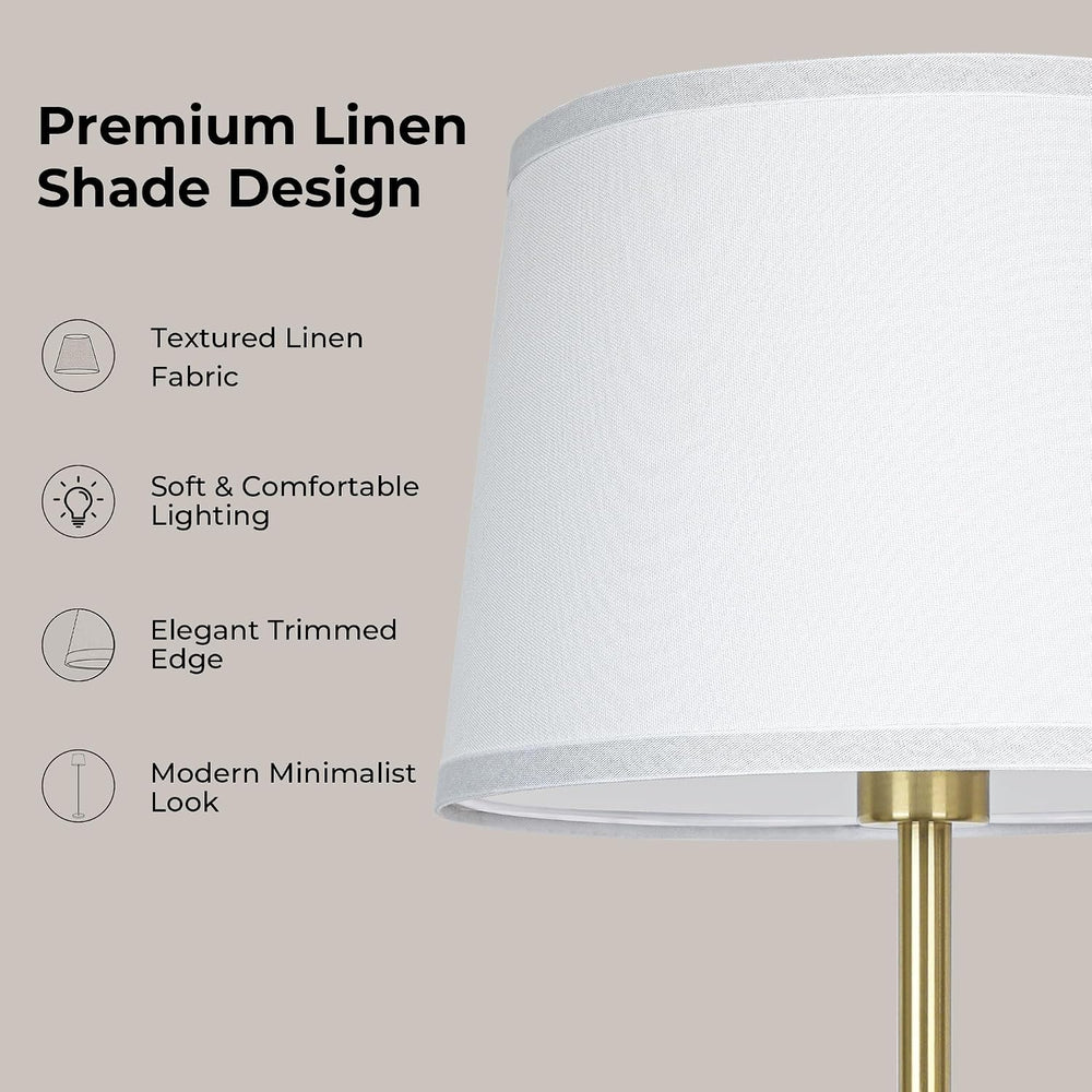 JUNNAI Gold Floor Lamp for Living Room, 61.8" Tall Standing Lamp, Modern...