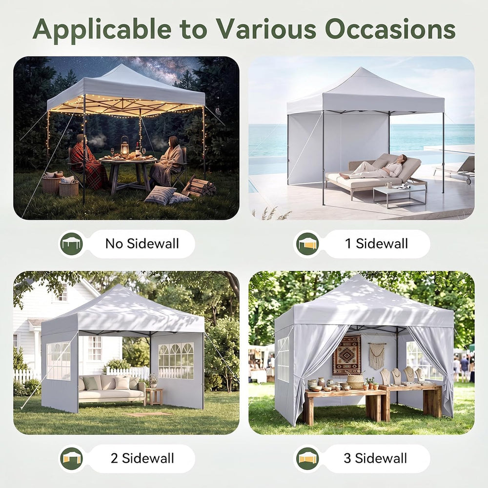 Aoxun 10x10 Pop up Canopy with Sidewalls, Heavy Duty Commercial Instant Shelt...