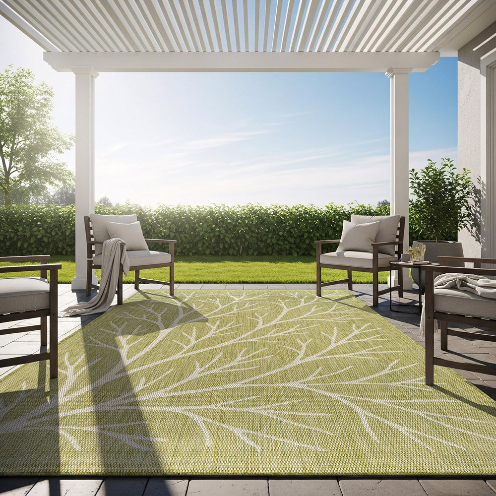 Washable Indoor Outdoor Rug 5x7 Modern Area Rugs Branch Pattern Non Shedding ...