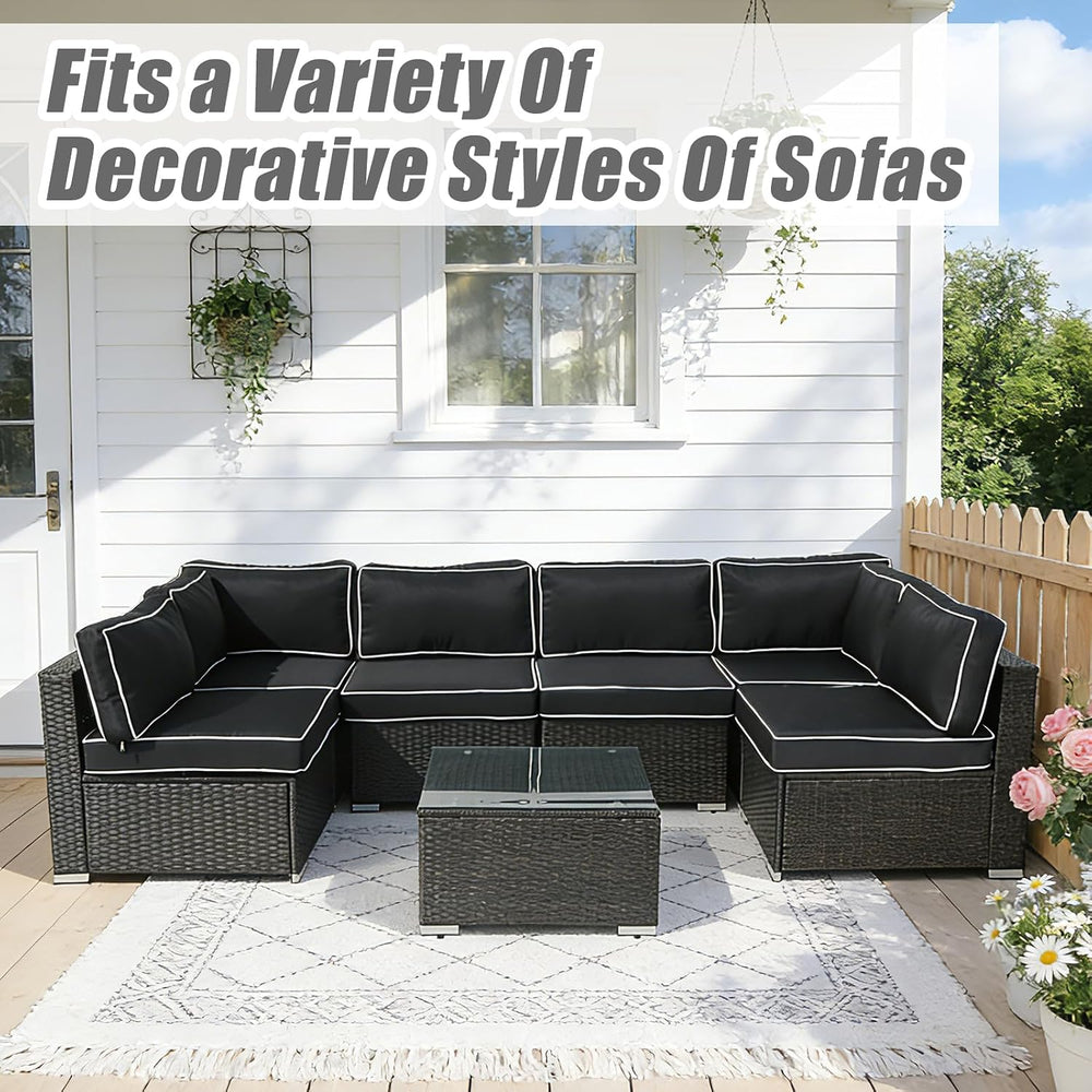14 Pcs Patio Cushion Covers Replacement Outdoor Couch Cushions Covers Splashp...