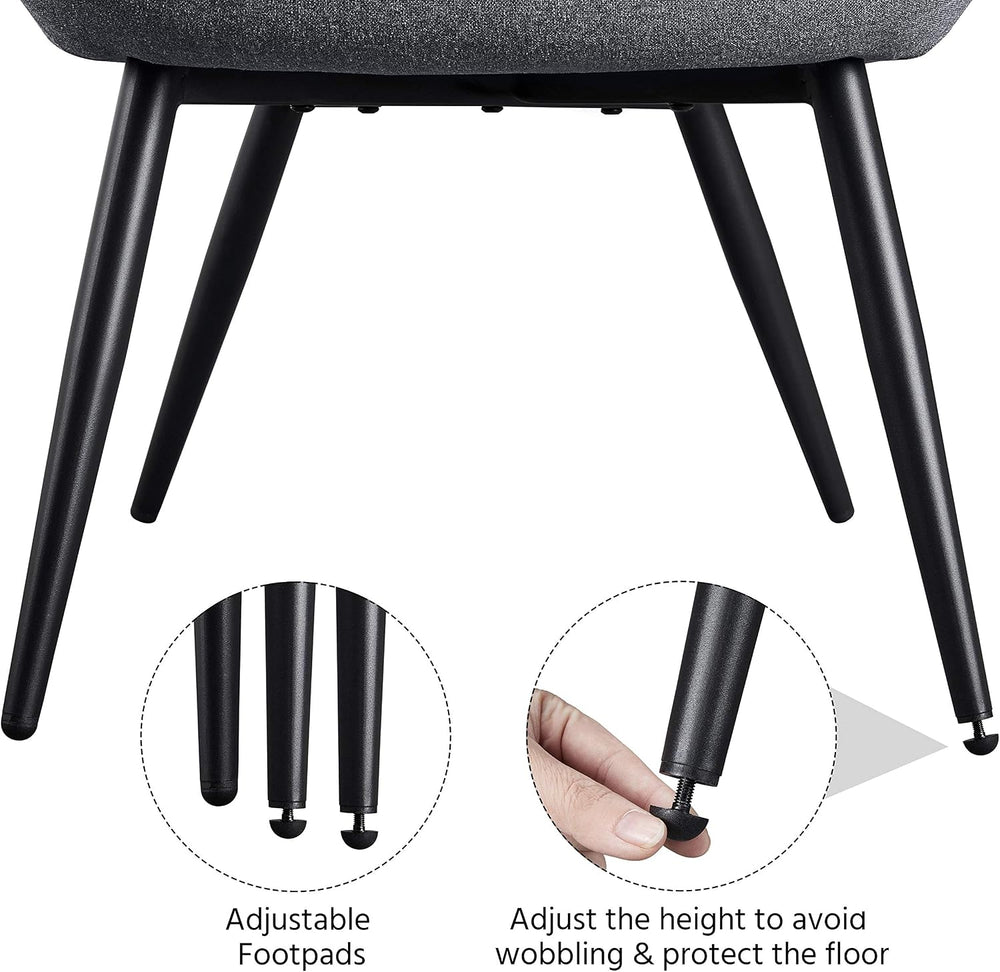 Yaheetech Accent Chair, Upholstered Armchair with Metal Legs, Grey