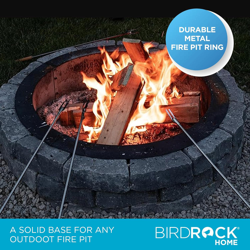 BIRDROCK HOME 30" Fire Ring for The Outdoors - Durable Solid Iron - Home...