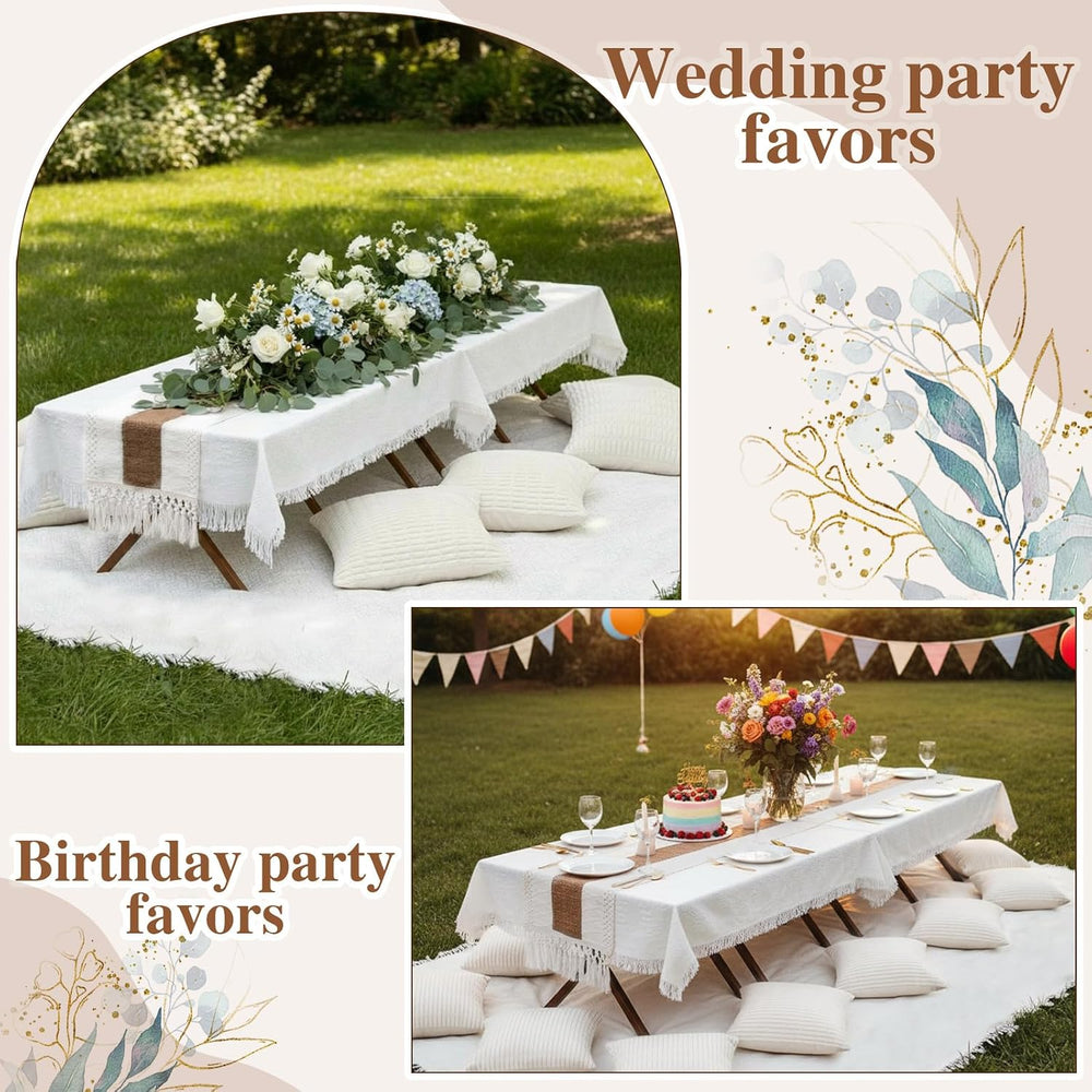 Novabright 20 Pcs Boho Picnic Set with Table Blanket Runner,Pillow Covers