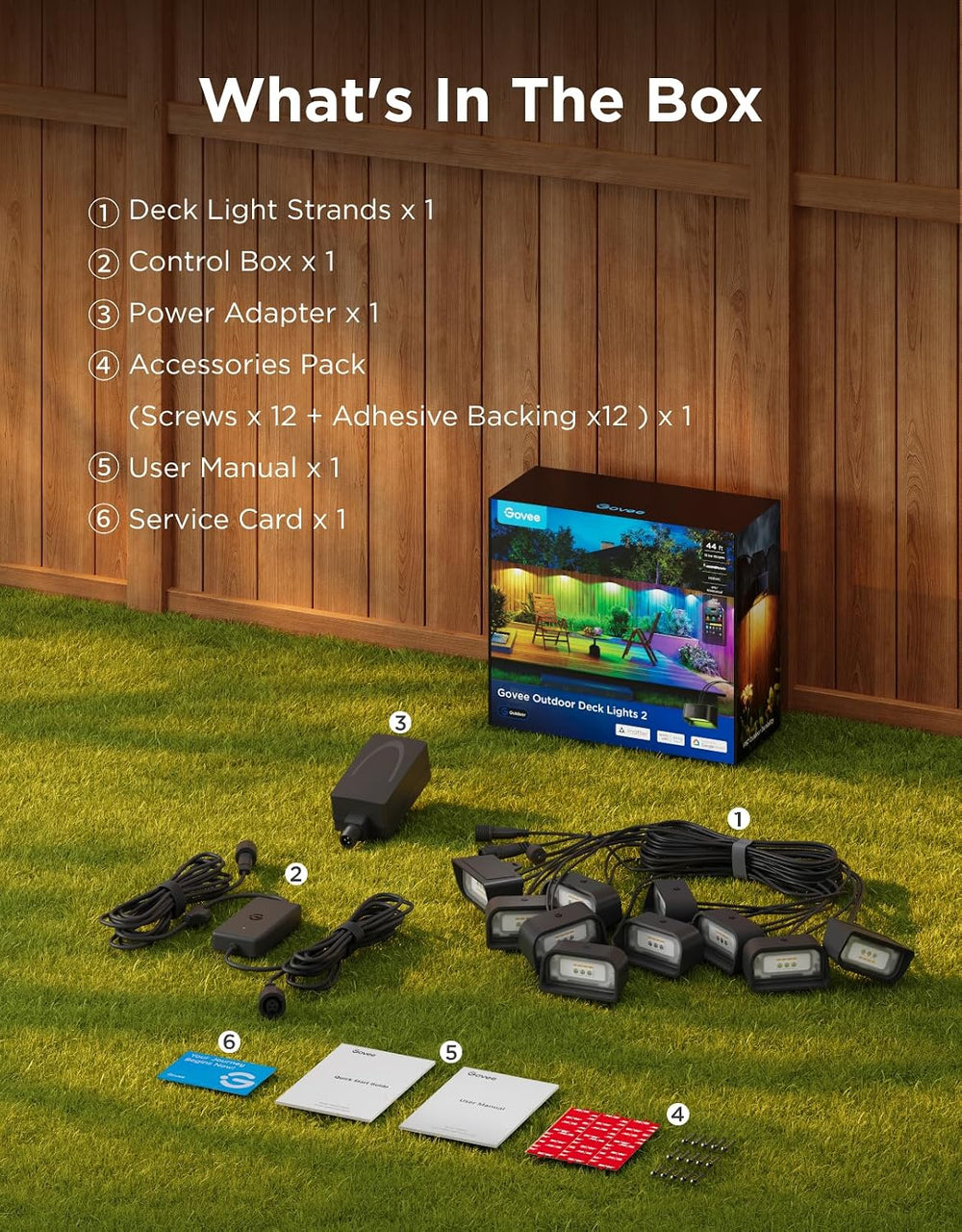 Govee Outdoor Deck Lights 2, 10 Pack RGBWIC IP67 Waterproof Fence Lights