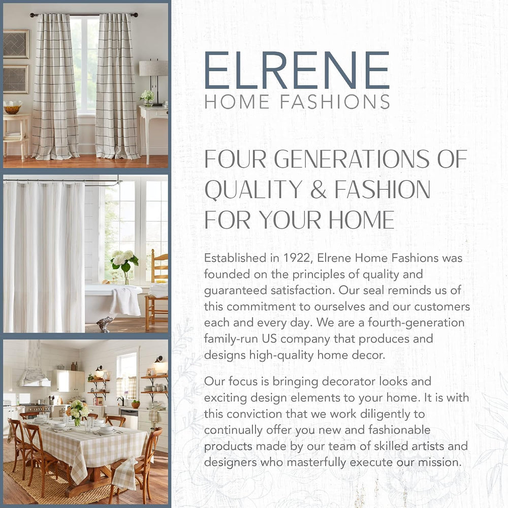 Elrene Home Fashions Highland Stripe Indoor/Outdoor Curtain Panel, 50 inches ...