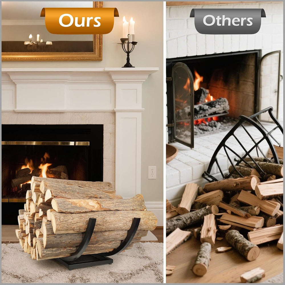 Curved Firewood Rack Firewood Holder: 30 Inch Heavy Duty Firewood Holder