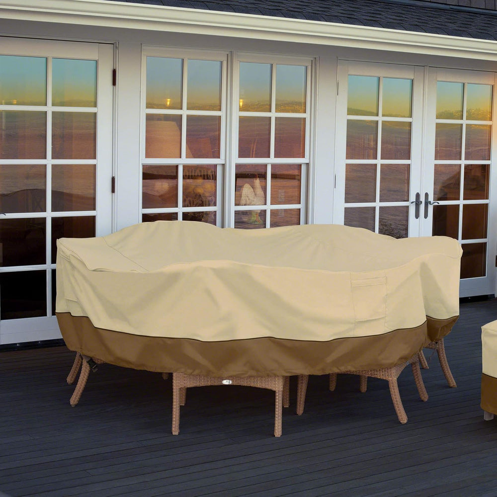 Classic Accessories Veranda Water-Resistant 94 Inch Round Patio Table & C...