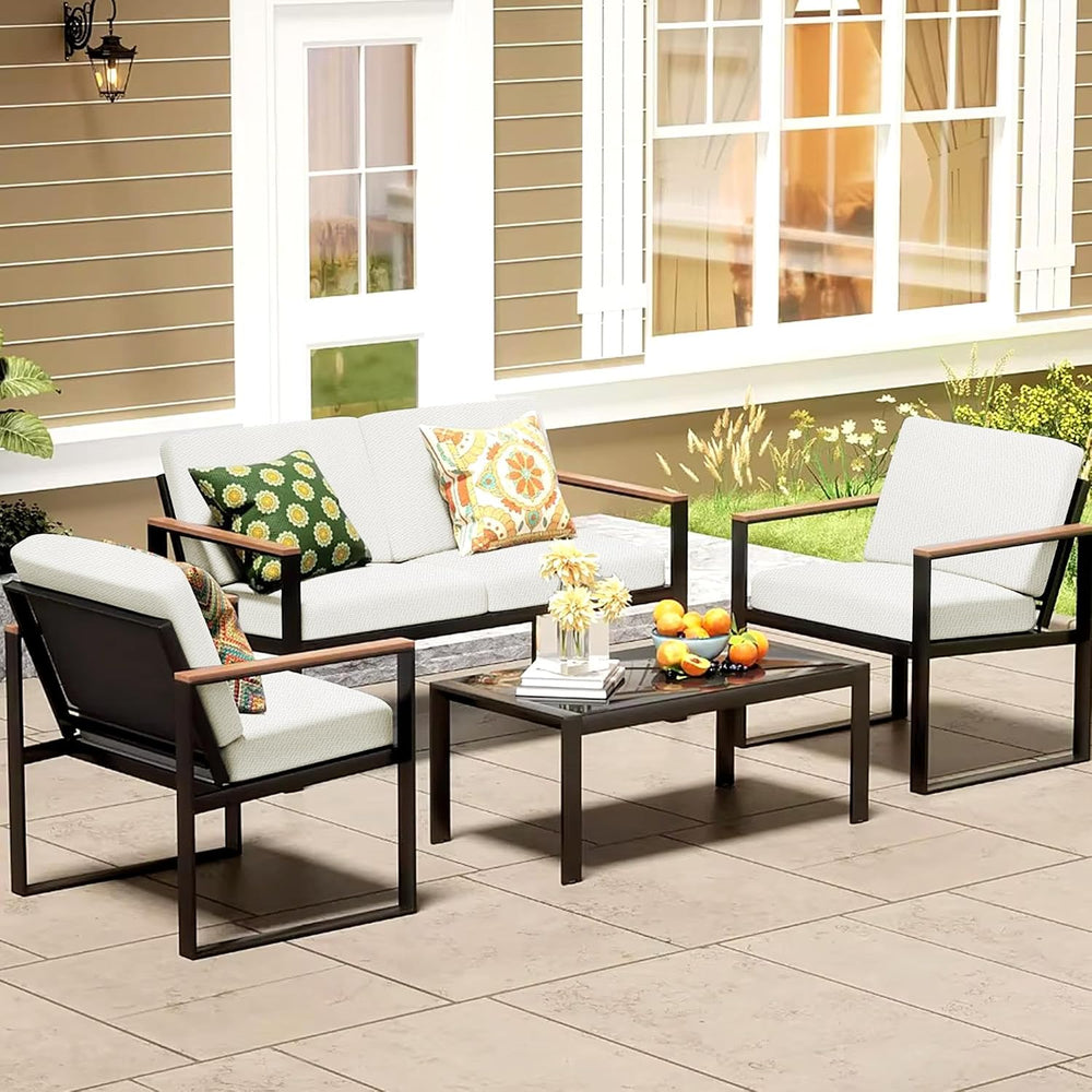 8Pcs Patio Cushion Covers, Outdoor Stretch Cushion Covers, Washable